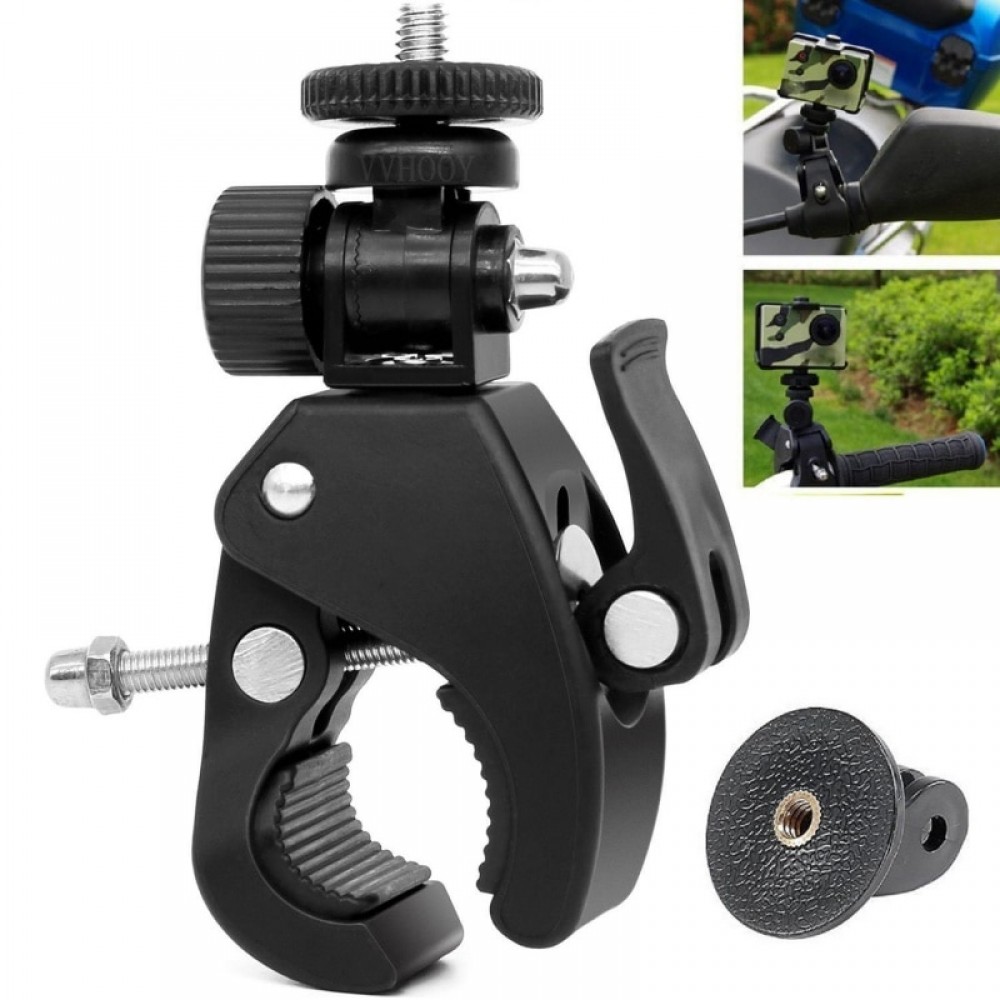 High Quality 1/4 Camera DV DSLR Bike Bicycle Handlebar Clamp Bracket Tripod Mount Screw Clip Tripods for Gopro Hero5/4/3+/3/2/1