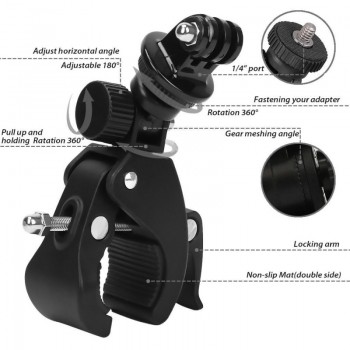 High Quality 1/4 Camera DV DSLR Bike Bicycle Handlebar Clamp Bracket Tripod Mount Screw Clip Tripods for Gopro Hero5/4/3+/3/2/1