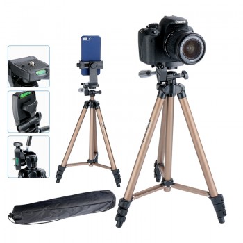 Ulanzi Lightweight Travel Tripod Kit 49inch High with Phone Tripod Mount Bluetooth Remote Control for iPhone Smartphone Camera