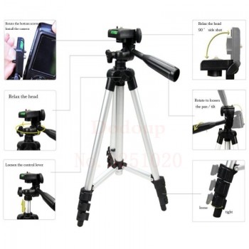 Universal Portable Camera Tripod For iPhone  with Rocker Arm Tripod Stand For Canon Nikon Sony DSLR Camera Camcorder Tripod