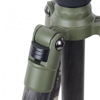 Xiletu T284C+FB1 Green Camouflage Concealed Hidden Carbon Fiber Tripod For Outdoor Travel Hunting Shooting DSLR Digital Camera