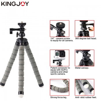 Kingjoy KT-600S Mini Tripod Octopus Para Movil Flexible Mobile Tripe Celular Holder For Gopro Phone Camera Smartphone Stand