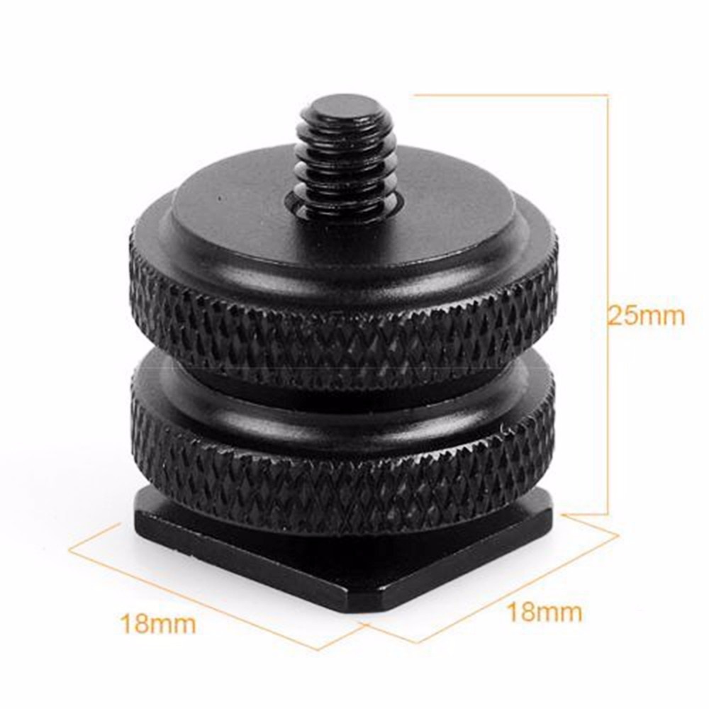 Professional 1/4 Dual Nuts Tripod Mount Screw To Flash Camera Hot Shoe Adapter Tripod amp; Accessories VCZ49