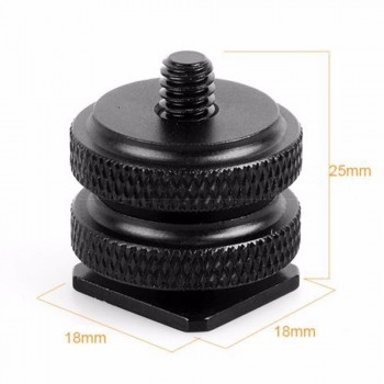 Professional 1/4 Dual Nuts Tripod Mount Screw To Flash Camera Hot Shoe Adapter Tripod amp; Accessories VCZ49