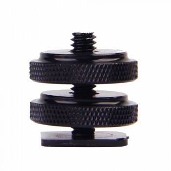 Professional 1/4 Dual Nuts Tripod Mount Screw To Flash Camera Hot Shoe Adapter Tripod amp; Accessories VCZ49