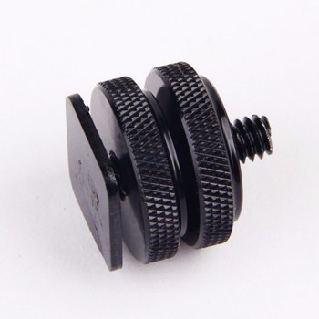 Professional 1/4 Dual Nuts Tripod Mount Screw To Flash Camera Hot Shoe Adapter Tripod amp; Accessories VCZ49