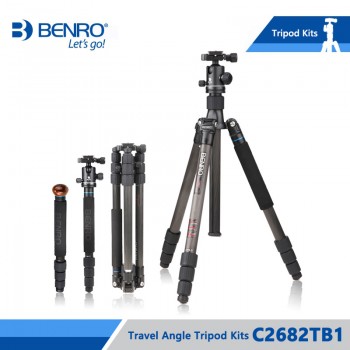 Benro C2682TB1 Tripod Carbon Fiber Tripods Monopod For Camera With B1 Ball Head Carrying Bag Max Loading 12kg DHL Free Shipping