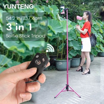 Ulanzi 54 inch 3 in 1 Yunteng Selfie Stick Tripod Stand Super Lightweight Mini Bluetooth Remote Monopod For Iphone7 6 Samsung