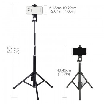 Ulanzi 54 inch 3 in 1 Yunteng Selfie Stick Tripod Stand Super Lightweight Mini Bluetooth Remote Monopod For Iphone7 6 Samsung