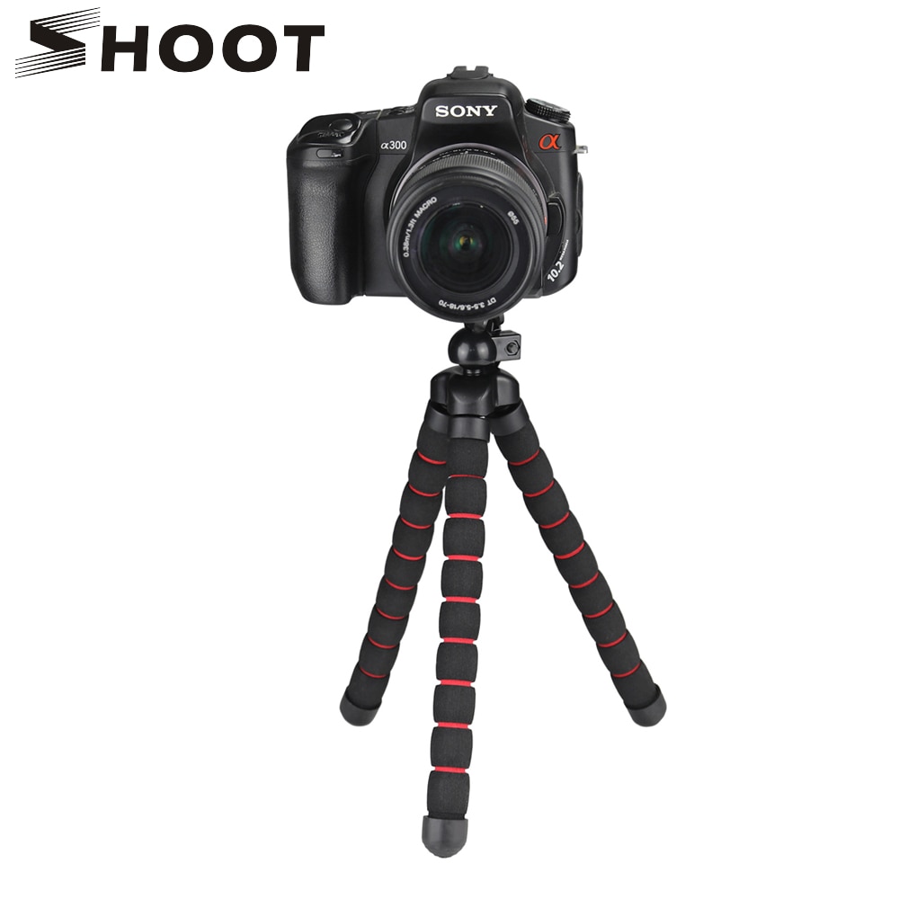 SHOOT Large Size Flexable Octopus Tripod for Gopro 7 6 5 Sjcam Xiaomi Yi 4K Eken Nikon Sony Canon D5200 DSLR  Tripod Stand Mount