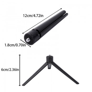 Universal Black Plastic Tripod Cell Phone Camera Rotation Desktop Base Support
