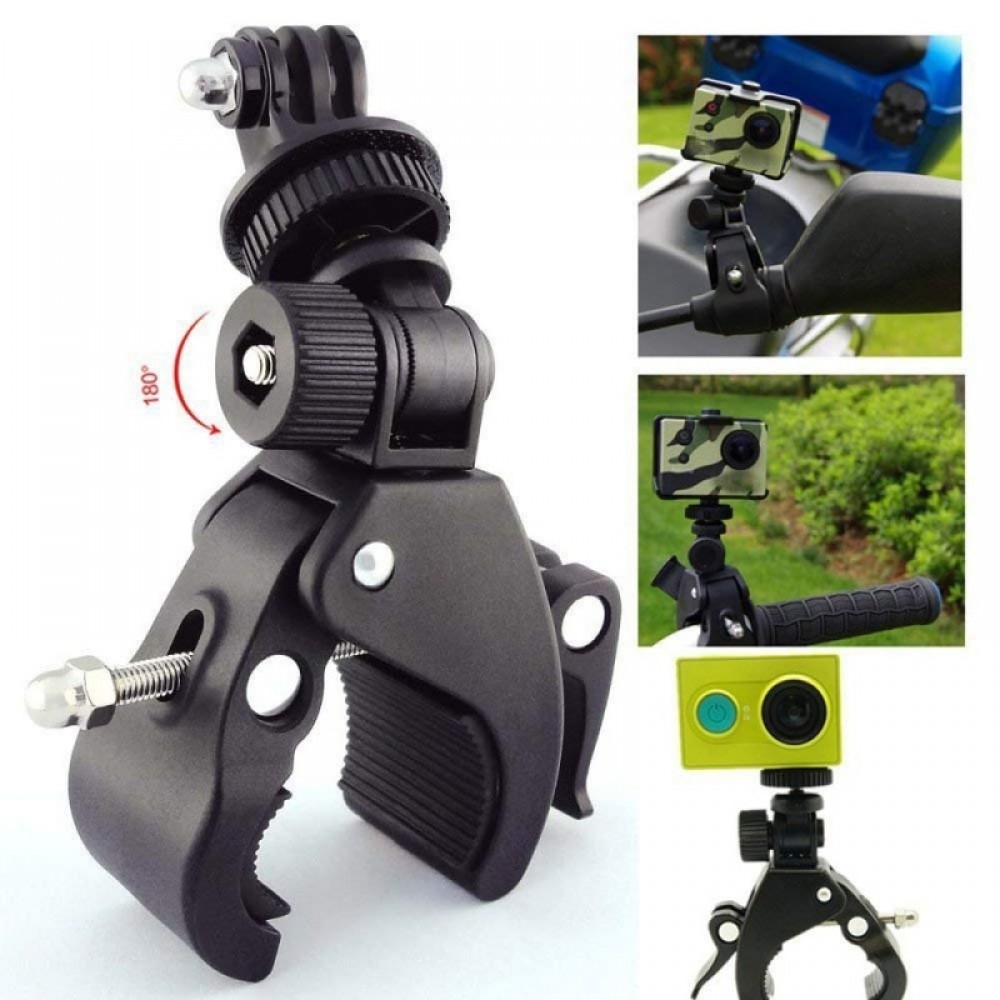 Aluminum 1/4 Camera DV DSLR Bike Bicycle Handlebar Clamp Bracket Tripod Mount Screw Clip Tripods for Gopro Hero 5/4/3+/3/2/1 DF