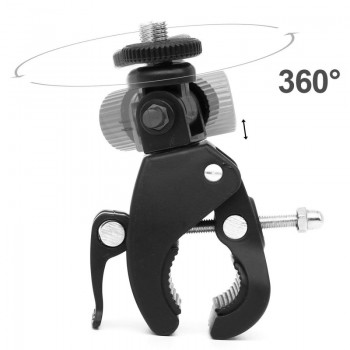 Aluminum 1/4 Camera DV DSLR Bike Bicycle Handlebar Clamp Bracket Tripod Mount Screw Clip Tripods for Gopro Hero 5/4/3+/3/2/1 DF