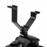 Camera DSLR Triple Mount Bracket Hot Shoe V-shape Mount Bracket for LED Video Lights Microphones - Black Color