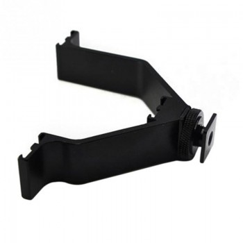 Camera DSLR Triple Mount Bracket Hot Shoe V-shape Mount Bracket for LED Video Lights Microphones - Black Color