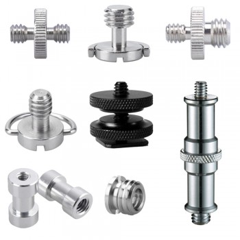 GAQOU 1/4 3/8 Male Female Thread Screw Mount Adapter Tripod Plate Screw EB Mount for Camera Flash Tripod Light Stand Metal
