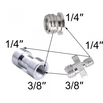 GAQOU 1/4 3/8 Male Female Thread Screw Mount Adapter Tripod Plate Screw EB Mount for Camera Flash Tripod Light Stand Metal