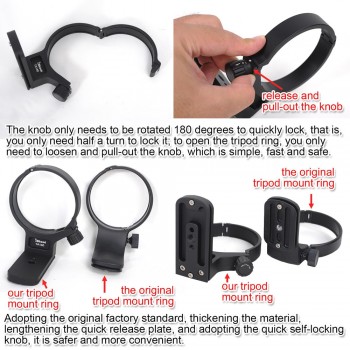 Lens Collar Support Tripod Mount Ring for Tamron 100-400mm f/4.5-6.3 Di VC USD(A035) Bottom is ARCA Fit Quick Release Plate