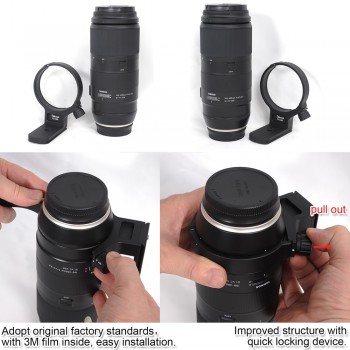 Lens Collar Support Tripod Mount Ring for Tamron 100-400mm f/4.5-6.3 Di VC USD(A035) Bottom is ARCA Fit Quick Release Plate