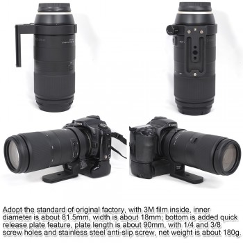 Lens Collar Support Tripod Mount Ring for Tamron 100-400mm f/4.5-6.3 Di VC USD(A035) Bottom is ARCA Fit Quick Release Plate