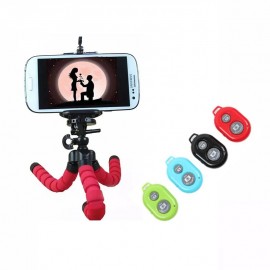 Camera Mini Flexible Sponge Octopus Tripod+Bluetooth Remote Control For iPhone Xiaomi Redmi Huawei 55-85mm Body-Wide Smart Phone