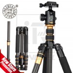 QZSD Q666C Carbon Fiber tripod monopod ballhead for dslr camera light Portable stand compact professional tripe