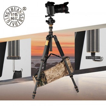 QZSD Q666C Carbon Fiber tripod monopod ballhead for dslr camera light Portable stand compact professional tripe
