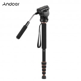Andoer TP-188 160cm/63 Extendable Aluminum Alloy Monopod Unipod w/ Fluid Head for Canon Nikon Sony DSLR Camera