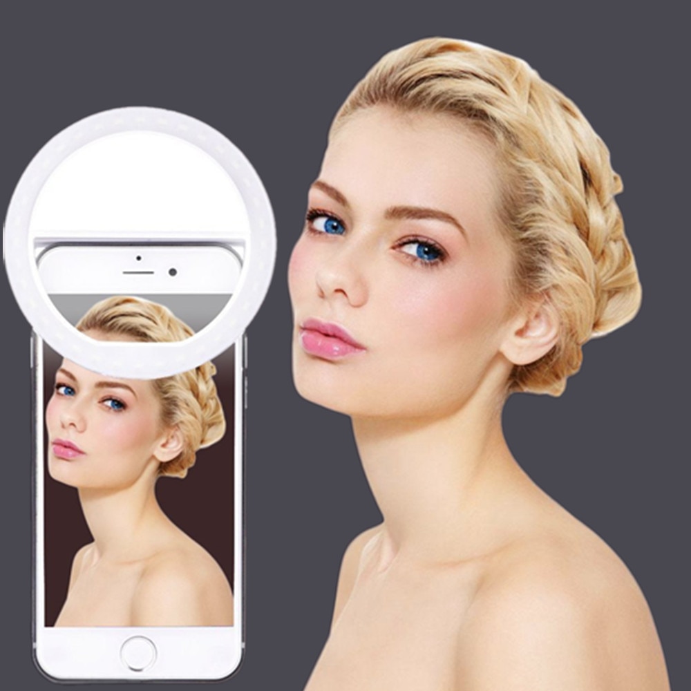 2PCS Selfie Ring selfie light photographic lighting with USB Charge ringlight Led ring for iPhone 6 7 X xiaomi light for photo