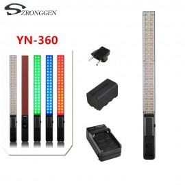 Yongnuo YN360 Wireless Pro Handheld LED Video Light 3200K 5500K RGB+battery+charger