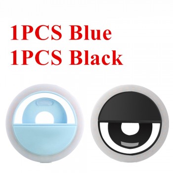 2PCS LED ringlight Portable Flash Led Camera Clip-on phone Selfie ring light video light Night Enhancing light for Selfie Lamp