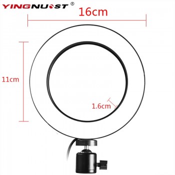 LED Ring Light 6 16cm 3200-5600K 64 LEDs Selfie Ring Lamp Photographic Lighting With Tripod Phone Holder USB Plug Photo Studio