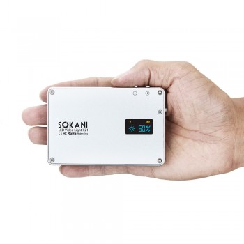 SOKANI X21 LED On Camera Video Light Pocket Sized OLED Screen Build in 1600mAh Battery for Sony Nikon Canon VS Aputure AL-M9