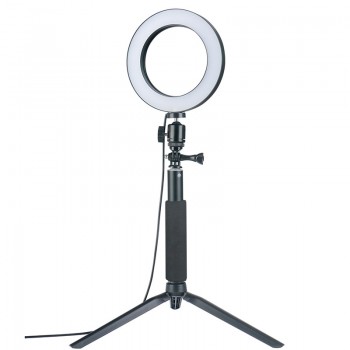 Dimmable LED Ring Light Photo Studio Video Light Annular Lamp w Tripod Selfie Stick for Makeup Live Steam Instagram Youtube