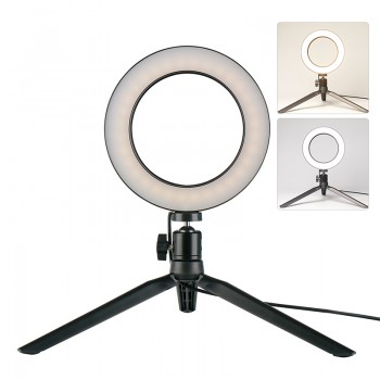 Dimmable LED Ring Light Photo Studio Video Light Annular Lamp w Tripod Selfie Stick for Makeup Live Steam Instagram Youtube