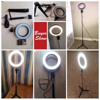 Dimmable LED Ring Light Photo Studio Video Light Annular Lamp w Tripod Selfie Stick for Makeup Live Steam Instagram Youtube