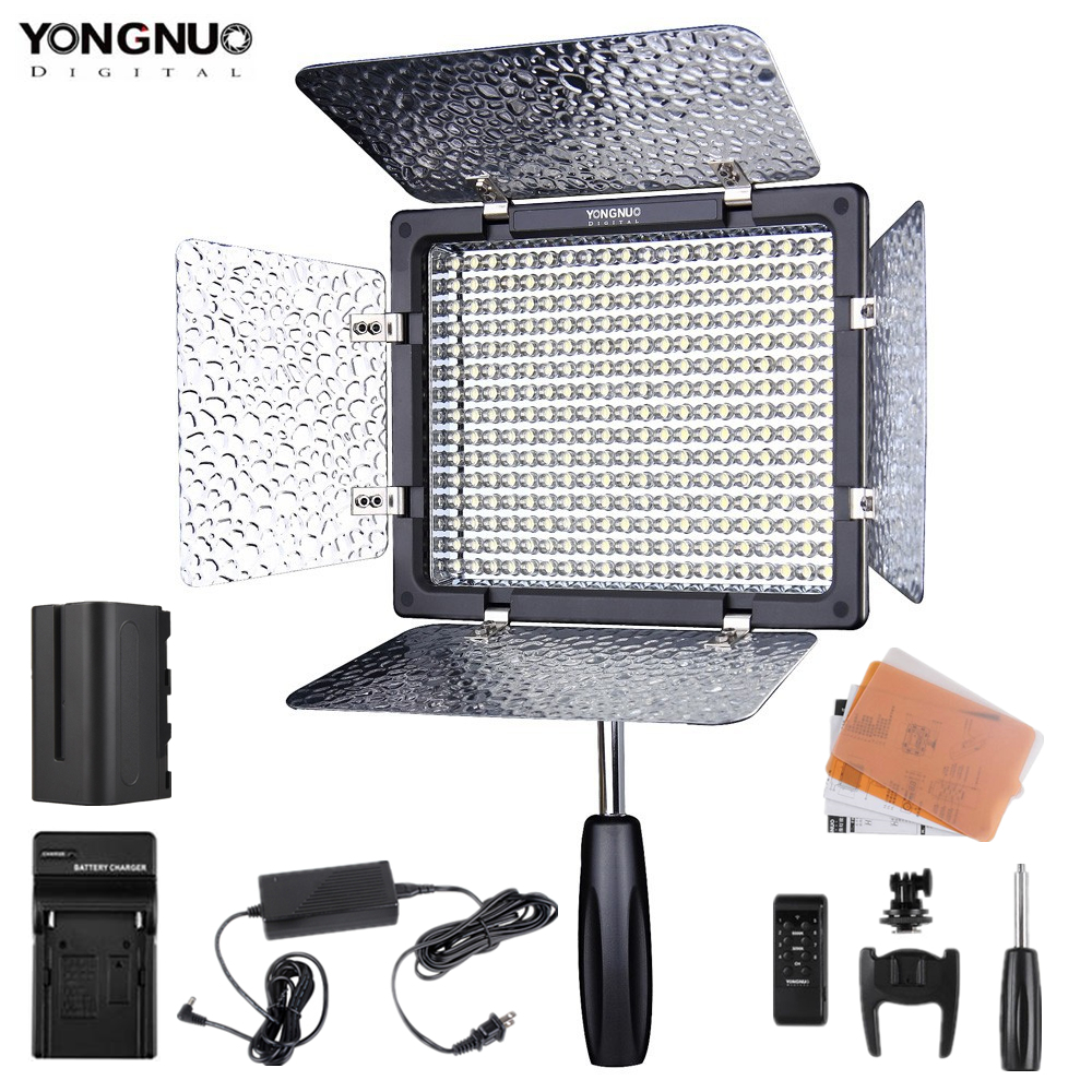 YONGNUO YN300III 3200K-5500K LED Light photography Camera Lighting YN300 III Panel Light with NP-F750 Battery Charger AC Adapter