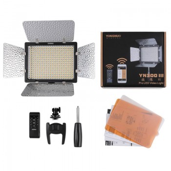 YONGNUO YN300III 3200K-5500K LED Light photography Camera Lighting YN300 III Panel Light with NP-F750 Battery Charger AC Adapter