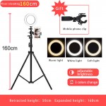 6 16CM  Photography LED Selfie Ring Light three-speed cold and warm stepless Lighting Dimmable with USB Plug Lampamp;Tripod Stand