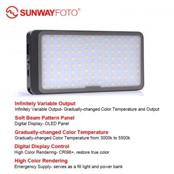 SUNWAYFOTOT FL-120 LED Light for Studio Video Photo LED Lights Photography Lighting Dslr Camera Light Selfie for Youtube Selfie