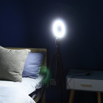 Protable Dimmable LED Studio Camera Ring Light Photo Phone Video Light Annular Lamp Ring Fill Light