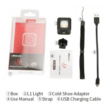 Ulanzi L1 Waterproof Adjustable LED Video Light On Camera Studio Versatile Light for Canon Nikon Camp Light for Gopro 6 5 Dji