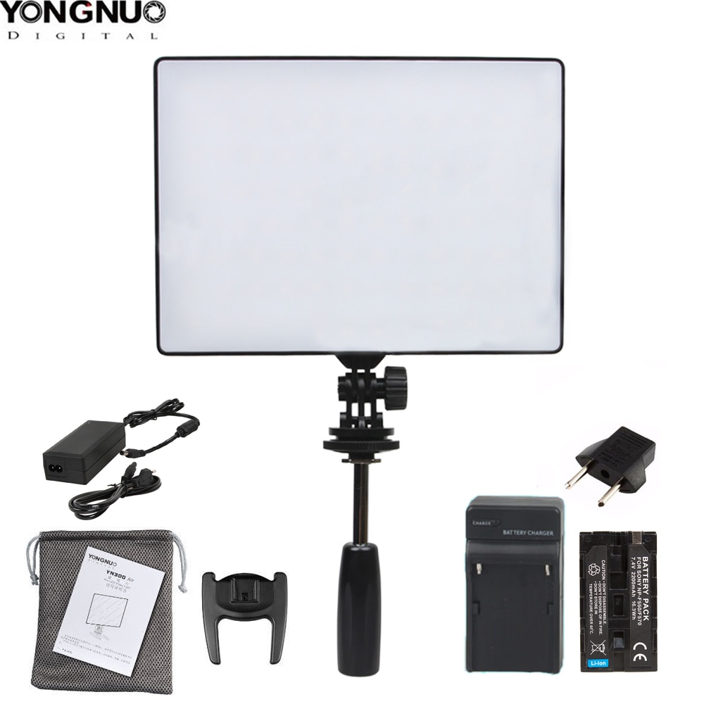 YONGNUO Official YN300 Air YN-300 Air Pro LED Camera Video Light with Battery Charger kit photography Light +AC power adapter