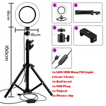 Dimmable Ring LED lamp Studio Camera Ring Light Photo Phone Video Light Lamp With Tripods Selfie Stick Ring Fill Light