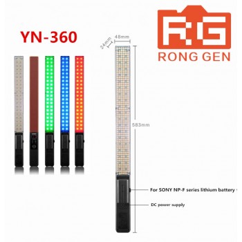 YONGNUO YN360 Handheld LED Video Light 3200k 5500k RGB Colorful 39.5CM Ice Stick Professional Photo LED light yn 360 wand
