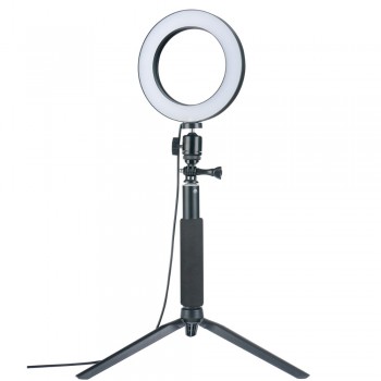 1.5M Selfie Ring LED Camera Photo Video Light Photography Studio Fill Light w Light Stand Tripod for iPhone Samsung Live Stream