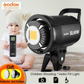 Godox SL-60W White Version Video LED Light  Lamp Continous 5600k 60W Bowens Mount Strobe Flash  for Photography Studio Recording
