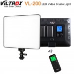 Viltrox VL-200 Pro Wireless Remote LED Video Studio Light Lamp Slim Bi-Color Dimmable + AC Power Adapter for Camcorder Camera
