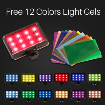 CardLite Mini Portable Video Camera LED Light for DSLR Canon Nikon with Filter 12 Color Gel  Dimmable Led Fotografia Lighting