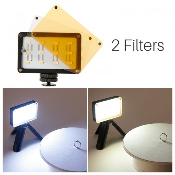 CardLite Mini Portable Video Camera LED Light for DSLR Canon Nikon with Filter 12 Color Gel  Dimmable Led Fotografia Lighting